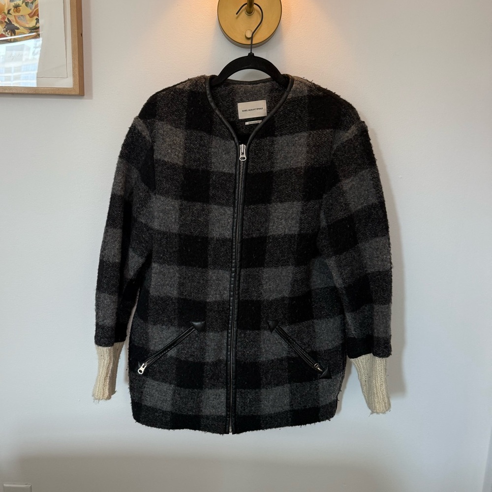 Isabel Marant Etoile Wool Checkered Coat